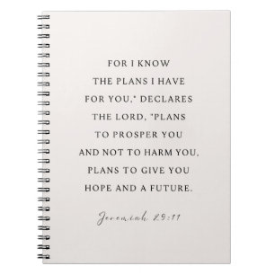 Cuaderno Jeremías 29:11 Conozco los planes que tengo para t