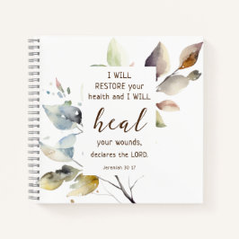 Cuaderno Jeremías 30 17 Sanaré tus heridas Biblia Verse