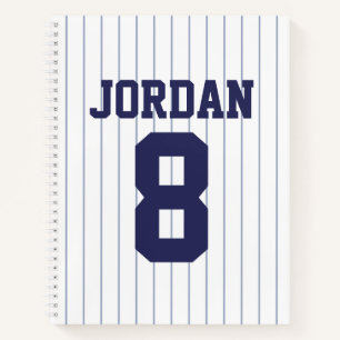 Cuaderno Jersey de béisbol con nombre y número personaliz