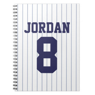 Cuaderno Jersey de béisbol con nombre y número personalizad