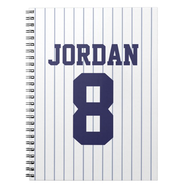 Cuaderno Jersey de béisbol con nombre y número personalizad (Frente)
