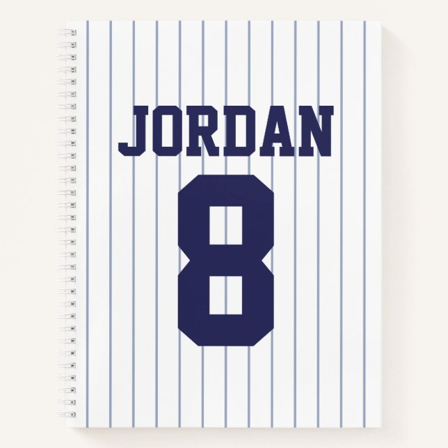 Cuaderno Jersey de béisbol con nombre y número personalizad (Anverso)