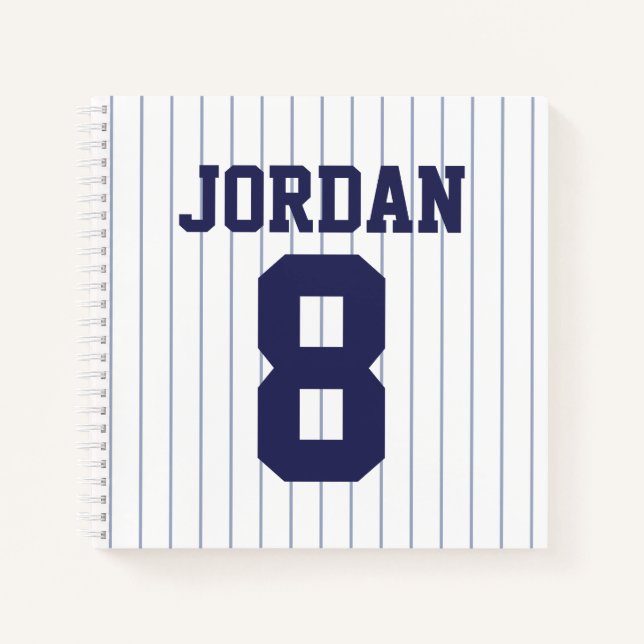Cuaderno Jersey de béisbol con nombre y número personalizad (Anverso)