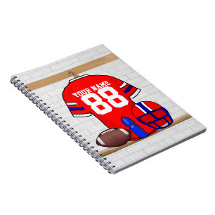 Cuaderno Jersey de Fútbol Azul Blanco Rojo Personalizado
