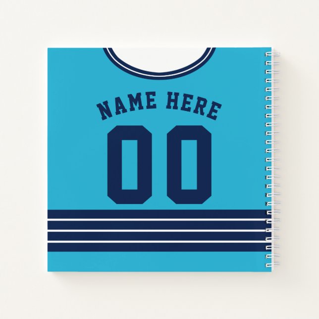 Cuaderno Jersey de Hockey Personalizado Nombre y número (Reverso)
