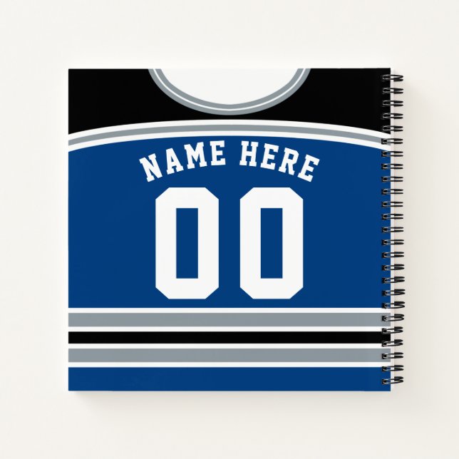 Cuaderno Jersey de hockey sobre hielo Personalizado persona (Reverso)