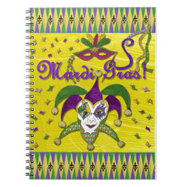 Cuaderno Jester Mask Mardi Gras Harlequin
