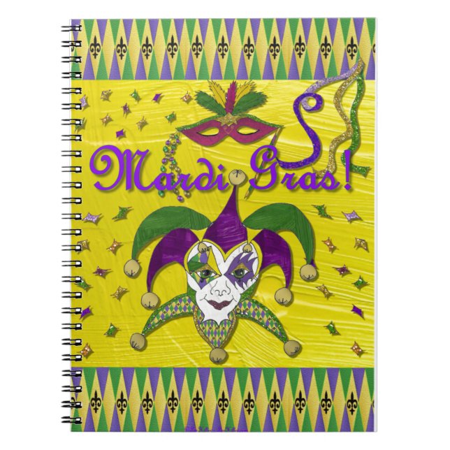 Cuaderno Jester Mask Mardi Gras Harlequin (Frente)