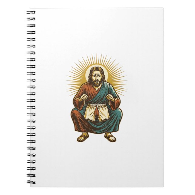 Cuaderno Jesús ajustando incómodo wedgie a mitad de sentadi (Frente)