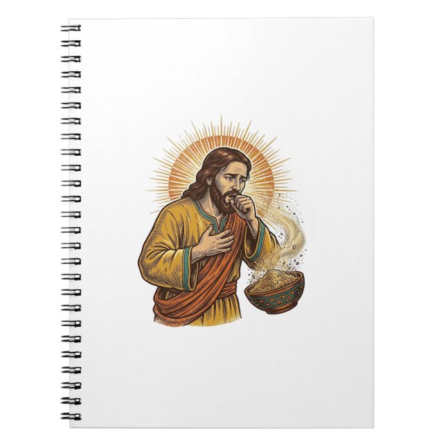 Cuaderno Jesus Atragantándose con Migaja de Chip de Tortill (Frente)