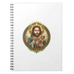 Cuaderno Jesús Besando Corazón Rojo Botón Me Gusta Humor_1