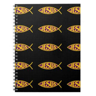 CUADERNO JESUS CHRIST ICHTHYS SALVACIÓN DE PECES PURPLE GOL
