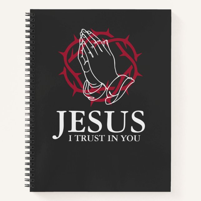 Cuaderno Jesús Confío En Ti Manos Orando & Corona (Anverso)