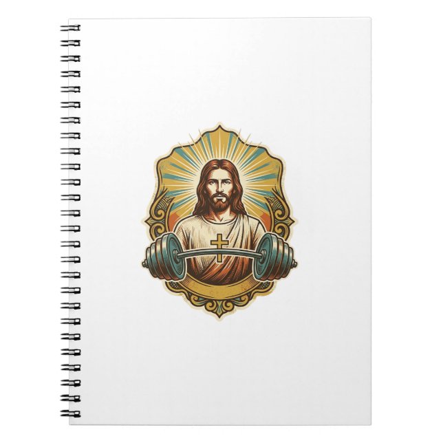 Cuaderno Jesús Determinado Pesa Pesada de Hierro Powerlifti (Frente)