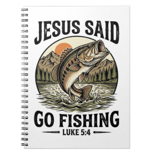 Cuaderno Jesús dijo ve a pescar bajo vintage cristiano