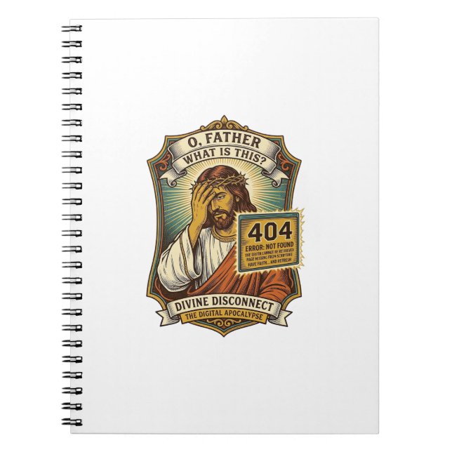 Cuaderno Jesús Divertido Error 404 Humor Desarrollador Web  (Frente)