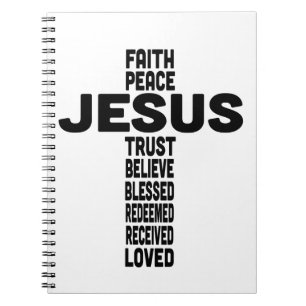Cuaderno Jesús es el diseño de la cruz central