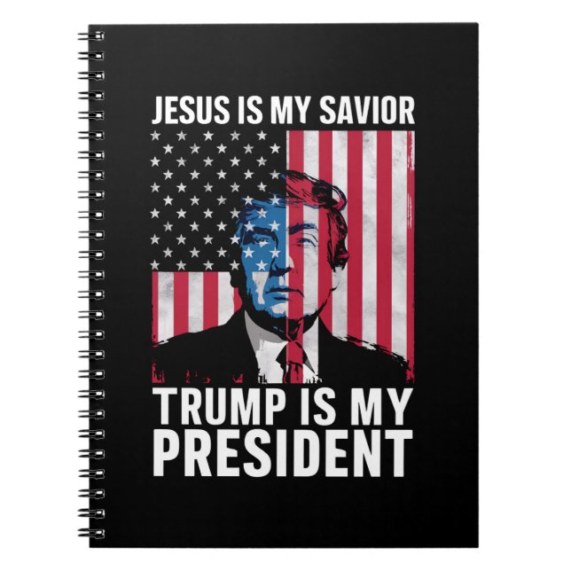 Cuaderno Jesús Es Mi Salvador Trump Es Mi Presidente 2024 (Frente)