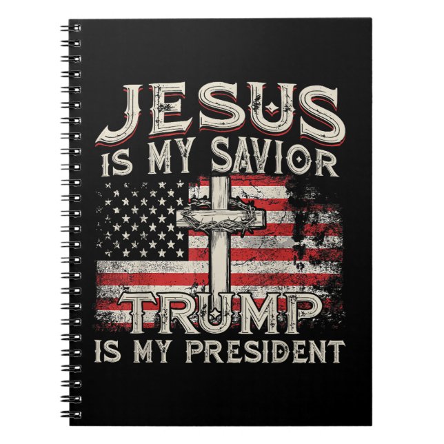 Cuaderno Jesús Es Mi Salvador Trump Es Mi Presidente Estado (Frente)