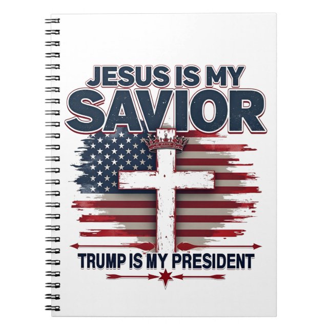 Cuaderno Jesús es mi salvador Trump es mi presidente gracio (Frente)
