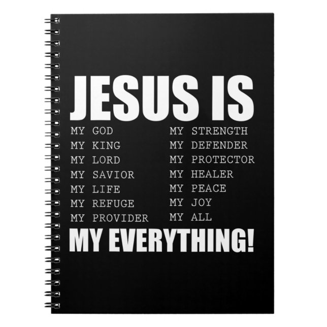 Cuaderno Jesús es mi todo Jesús camiseta. ¿Eres una fiesta? (Frente)