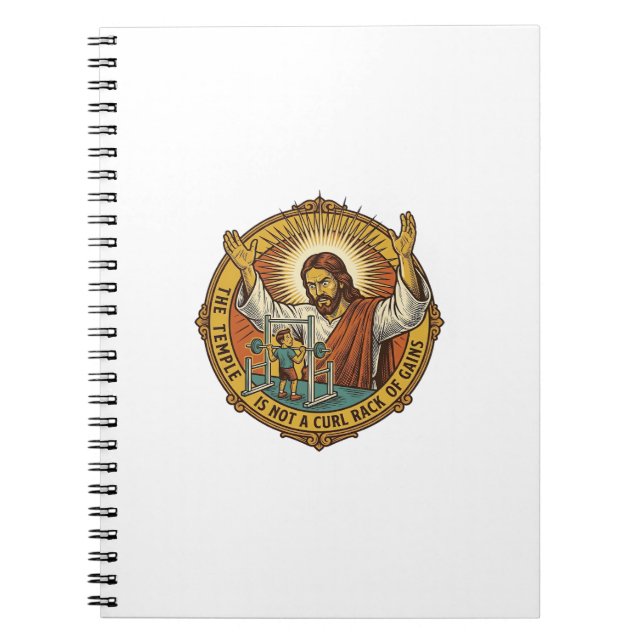 Cuaderno Jesús Flexiones de Bíceps Enojado Rack de Sentadil (Frente)