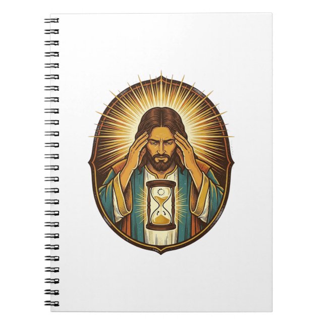 Cuaderno Jesús Impaciente Cargando Reloj de Arena Internet  (Frente)