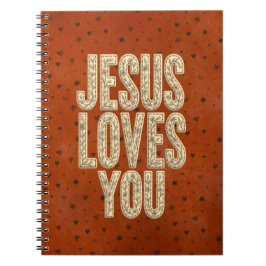 Cuaderno Jesus Loves You Rustic Christian Encouragement