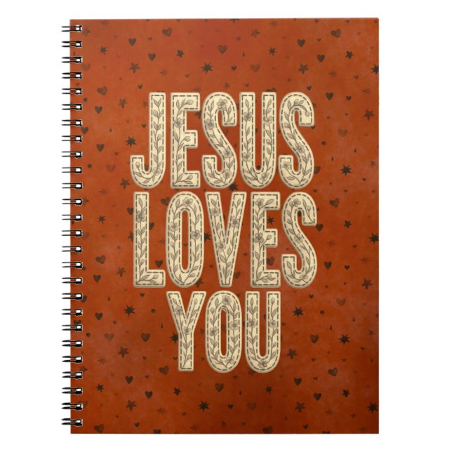 Cuaderno Jesus Loves You Rustic Christian Encouragement (Frente)
