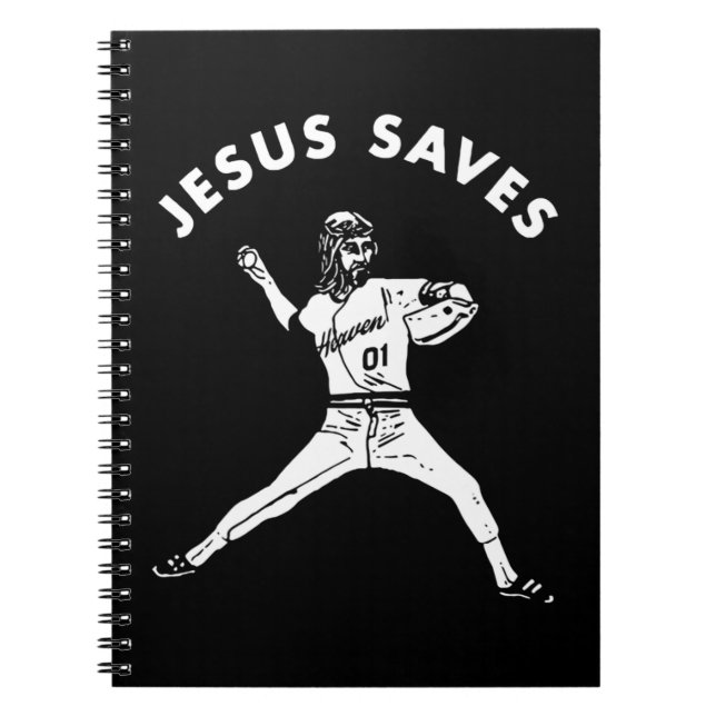 Cuaderno Jesús Salvó a Shirt Religiosa Cristiana Fe Baseba (Frente)