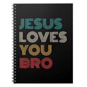 Cuaderno Jesús Te Ama Hermano, Gracioso Retro De Fe Cristia