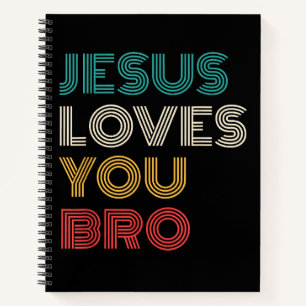 Cuaderno Jesús Te Ama Hermano, Gracioso Retro De Fe Cristia