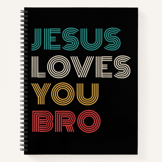 Cuaderno Jesús Te Ama Hermano, Gracioso Retro De Fe Cristia (Anverso)
