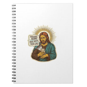 Cuaderno Jesús Teléfono Muerto Sin Música Humor De Gimnasio