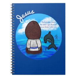 Cuaderno Jesús y los delfines con fondo
