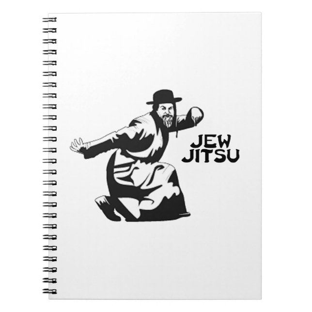 Cuaderno Jew Jitsu Notebook | Judía Bar Mitzvah Regalos (Frente)