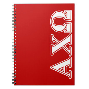 Cuaderno Ji letras blancas y rojas de Omega de Alphi