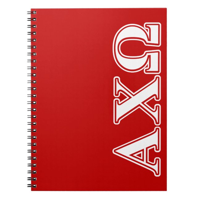Cuaderno Ji letras blancas y rojas de Omega de Alphi (Frente)