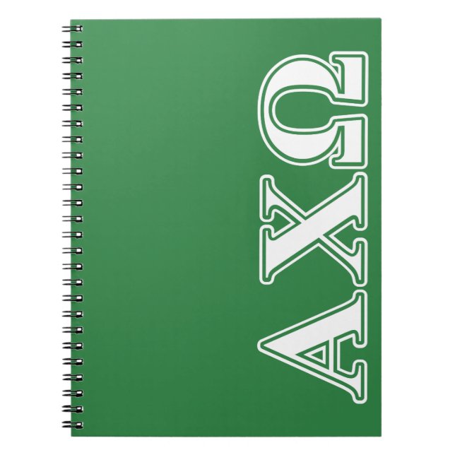 Cuaderno Ji letras blancas y verdes de Omega de Alphi (Frente)
