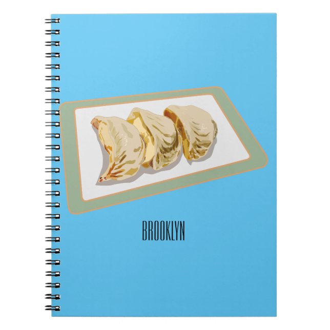Cuaderno Jiaozi / ilustracion personalizado chino de bolas  (Frente)