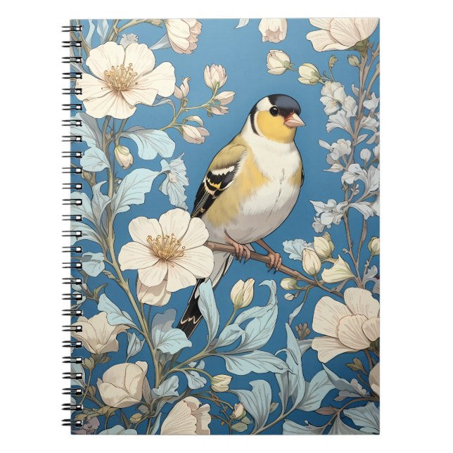 Cuaderno Jilguero Americano Inspirado en William Morris (Frente)