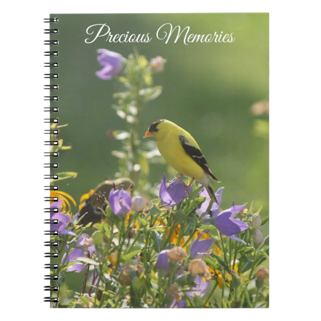 Cuaderno Jilguero en una flor de campanilla (Frente)