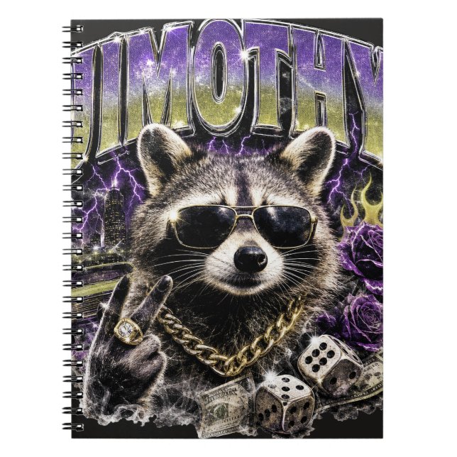 Cuaderno Jimothy Cool Mapache Ropa Urbana (Frente)