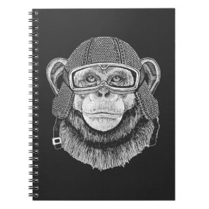 Cuaderno Jinete de la motocicleta del chimpancé