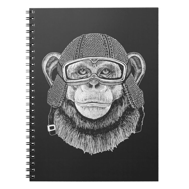 Cuaderno Jinete de la motocicleta del chimpancé (Frente)