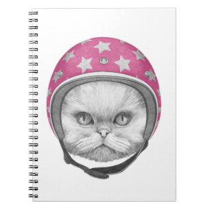 Cuaderno Jinete de la motocicleta del gato persa