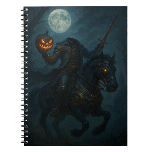 Cuaderno Jinete sin cabeza de terror gótico steampunk (Frente)