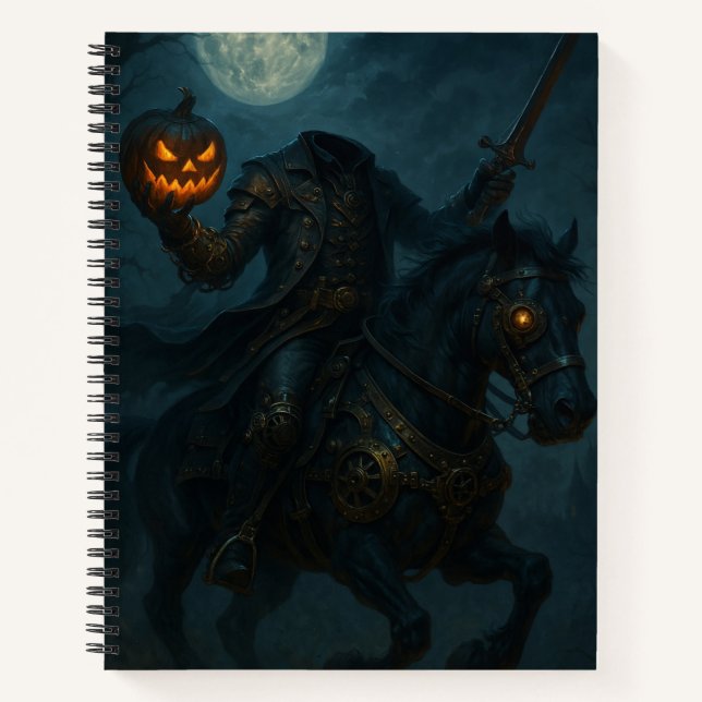 Cuaderno Jinete sin cabeza de terror gótico steampunk (Anverso)
