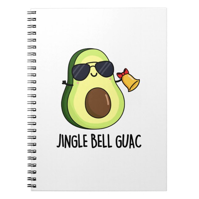 Cuaderno Jingle Bell Guac divertido castigo de aguacate  (Frente)