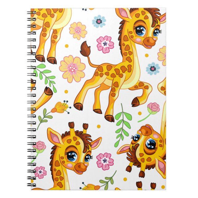 Cuaderno Jirafa de dibujos animados linda (Frente)
